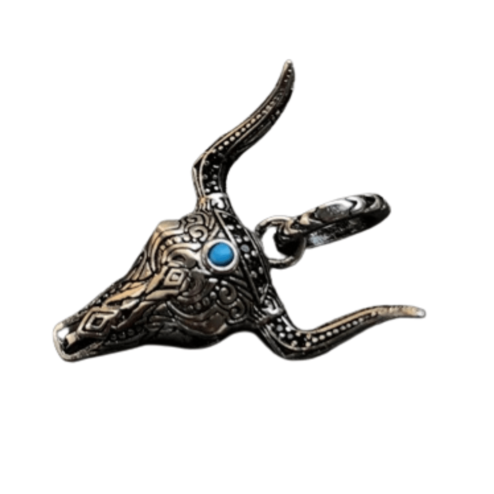 Silverhänge med tjurskalle och turkos