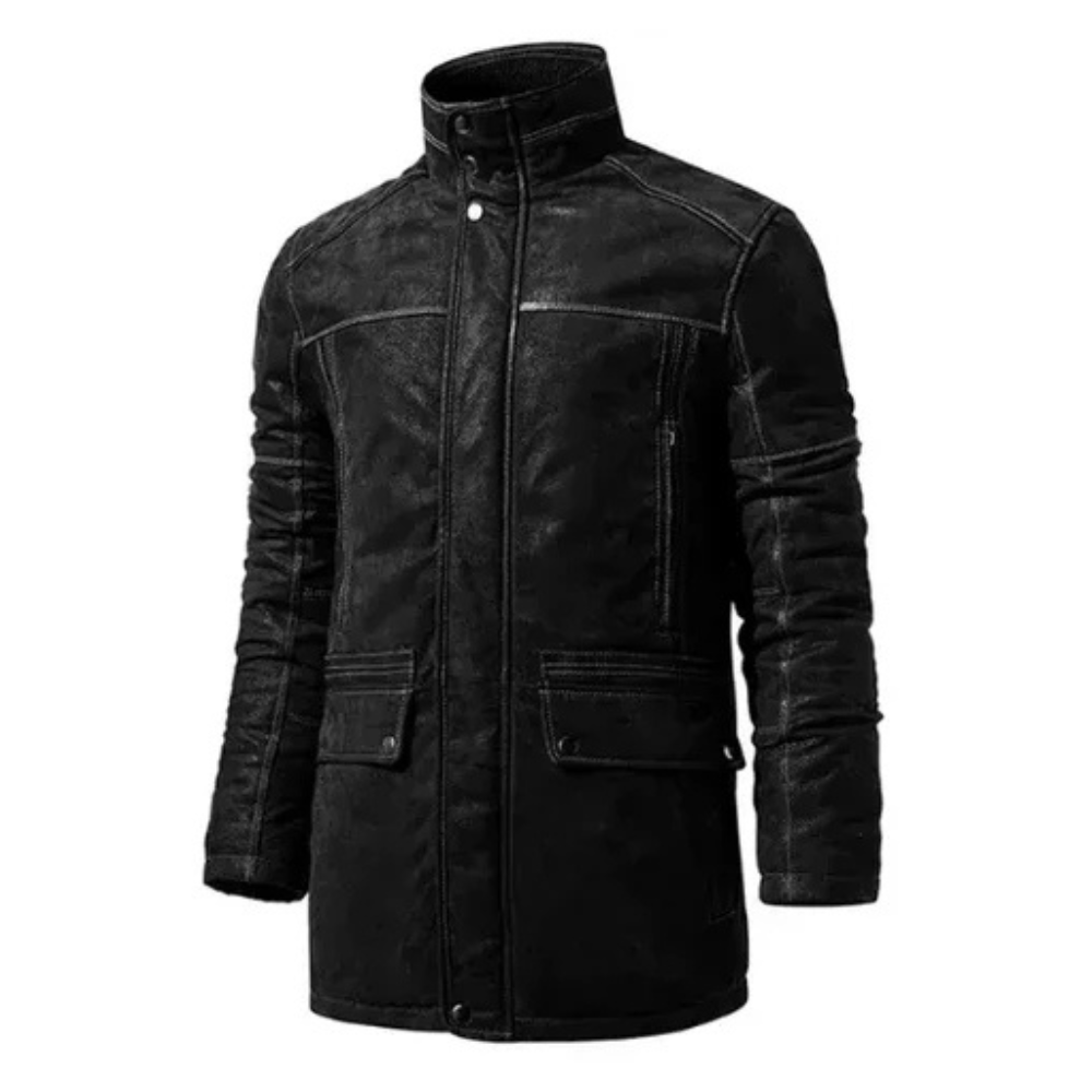 Skinn jacka herr Svart / S