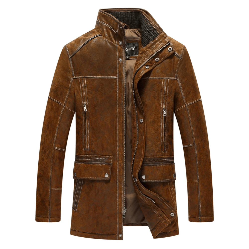 Skinn jacka herr Brun / S