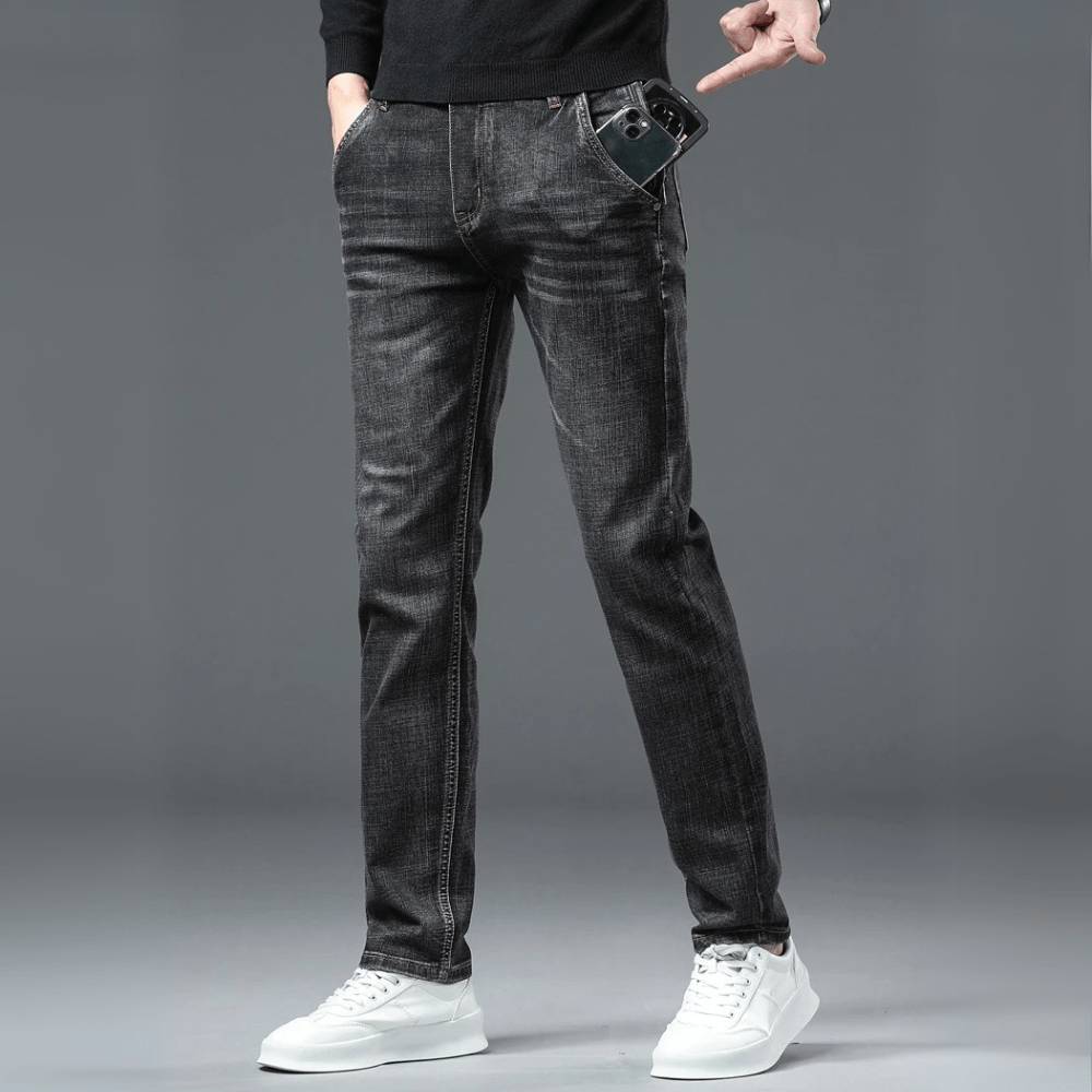 Slim fit stretchjeans för herr