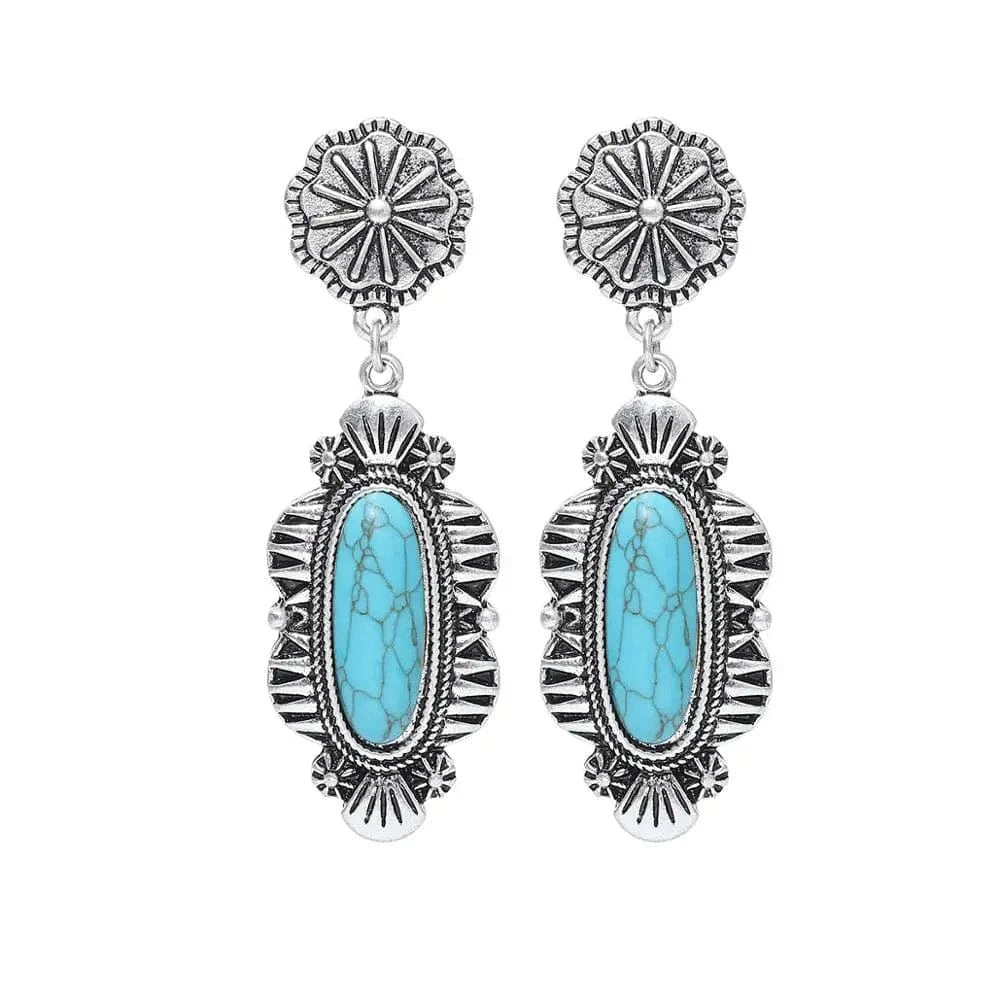 statement-örhängen i silver med turkos