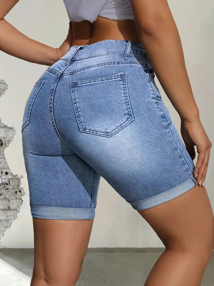 Stretch jeans shorts