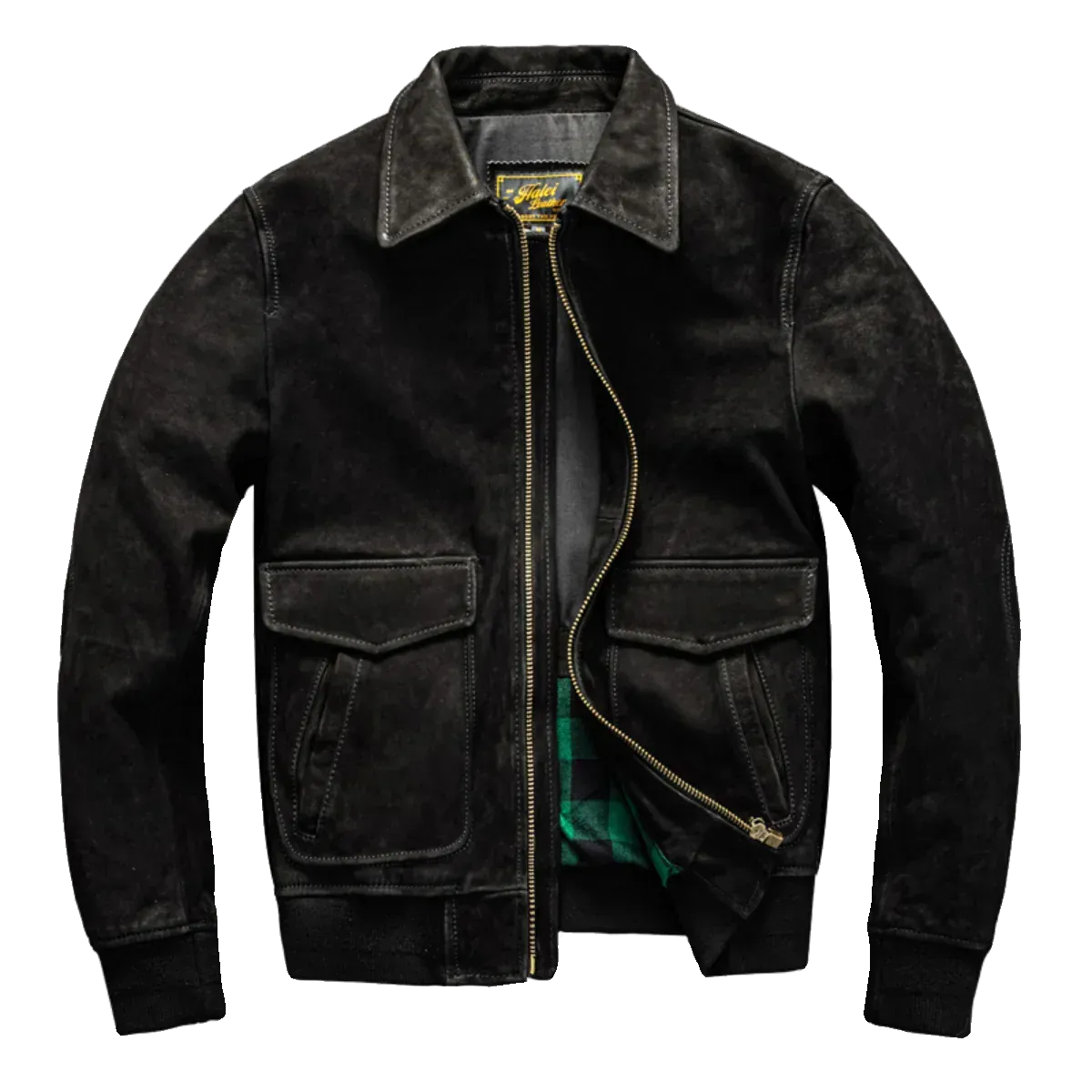 Svart pilot läder jacka herr
