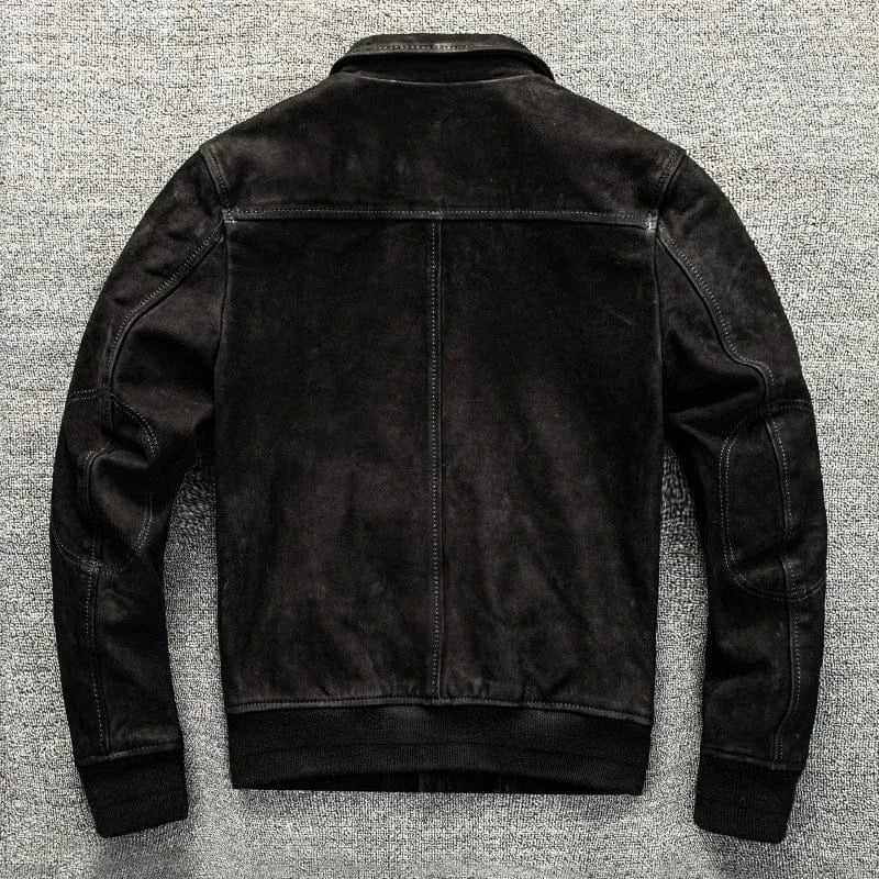 Svart pilot läder jacka herr