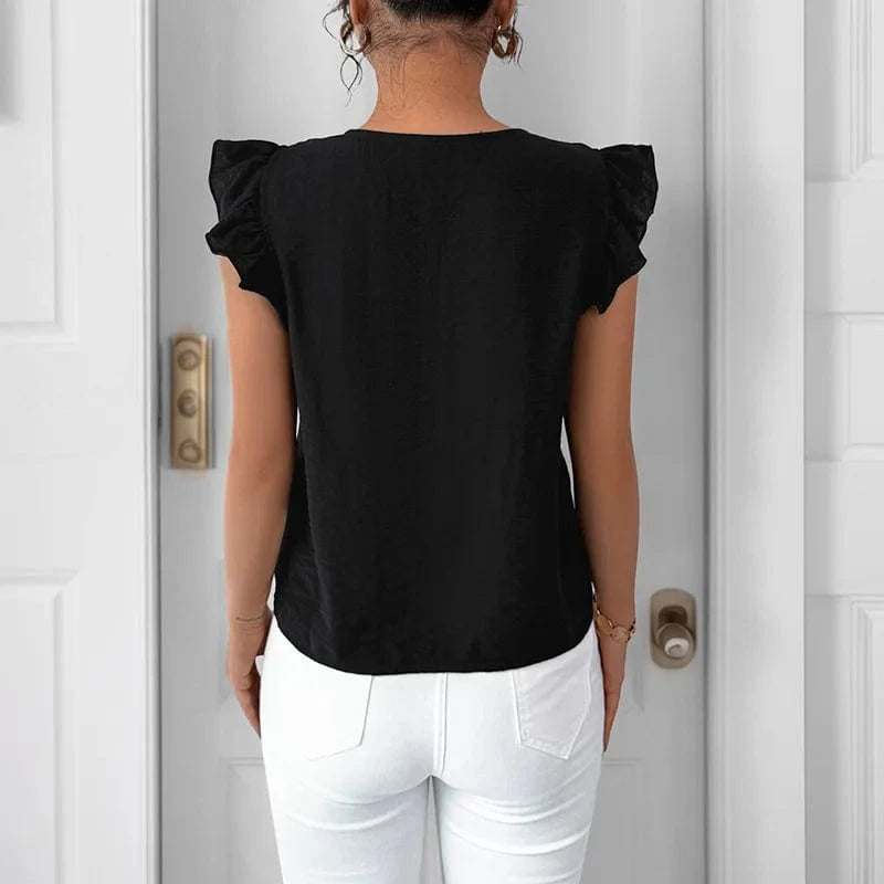 Svart sommarblus i Y2K-stil