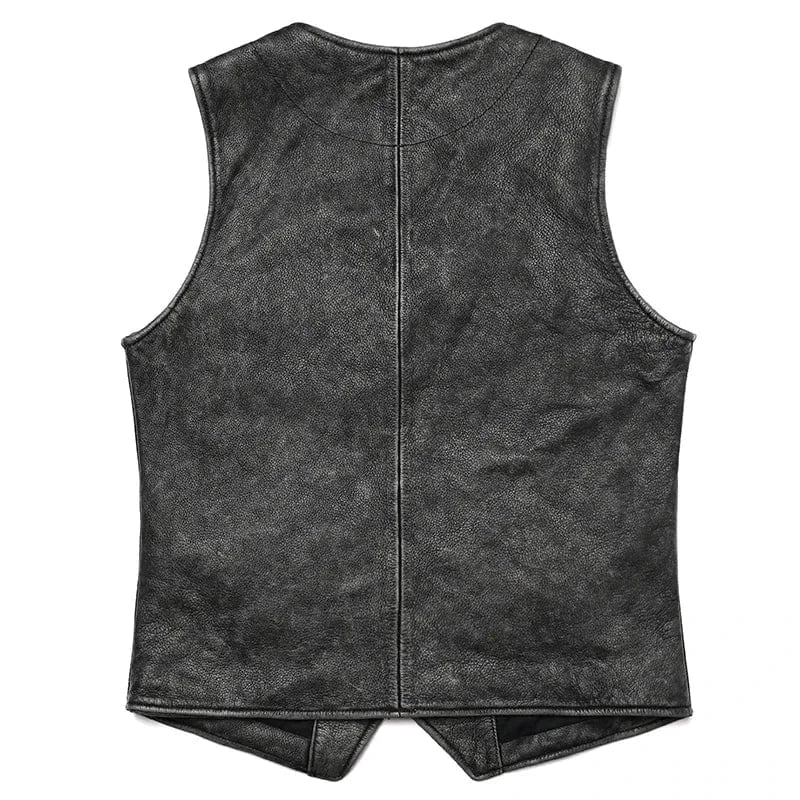 Svart western skinnväst herr