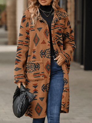 Teddy jacka lång Brun / S