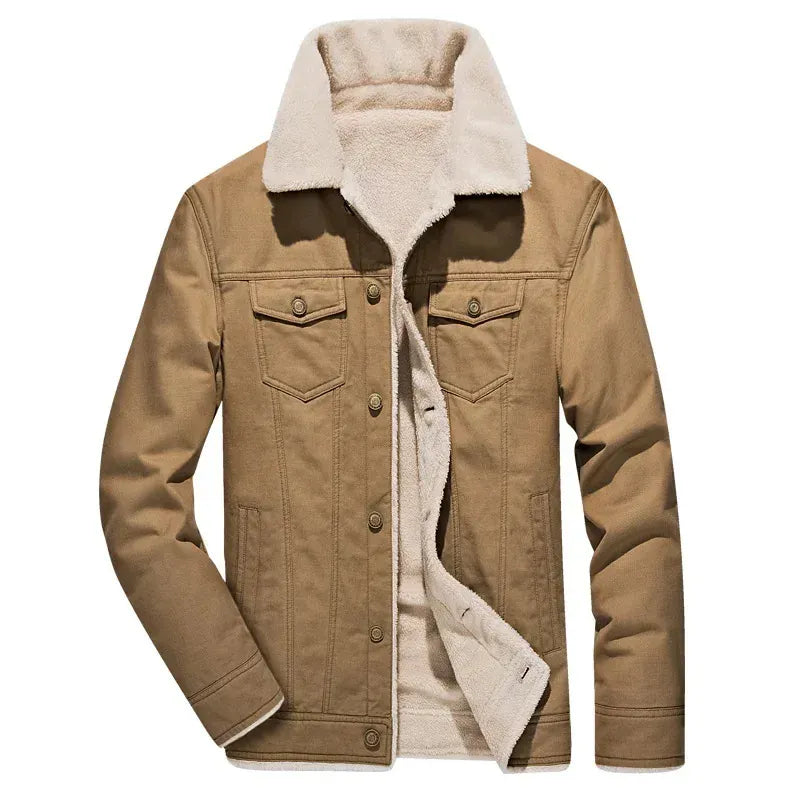 Teddyfodrad jacka herr M / Khaki