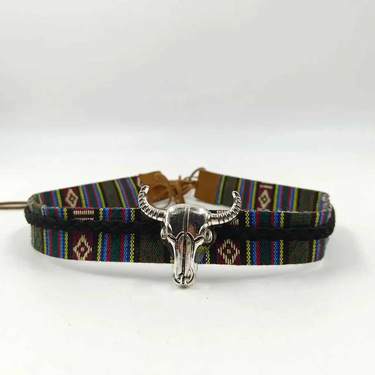 Tjurskalle cowboyhattband boho