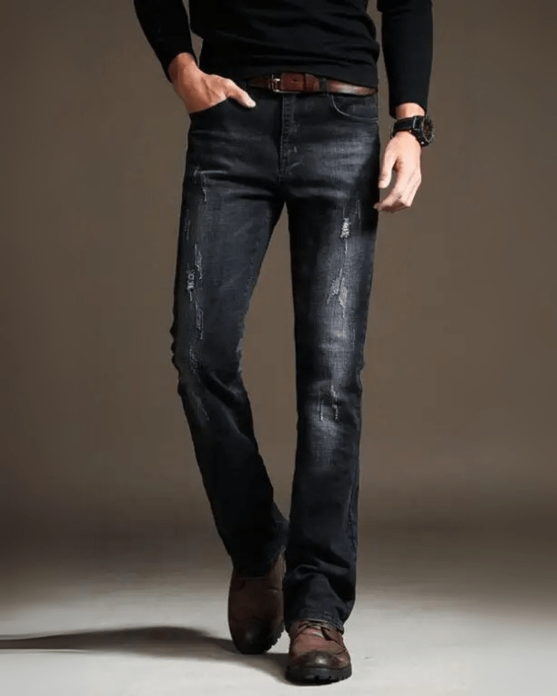 Utsvängda jeans för herr Svartgrå / 28