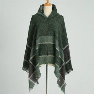 Varm poncho dam Grön / One Size