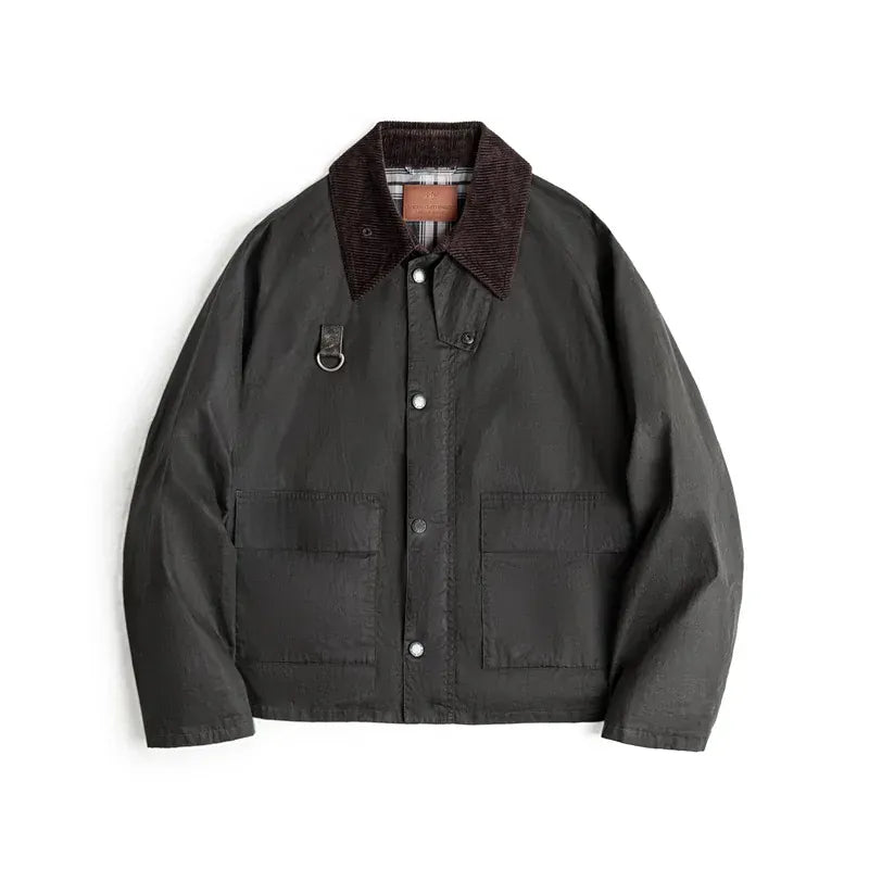 Vaxad jacka herr Mörkgrå / S