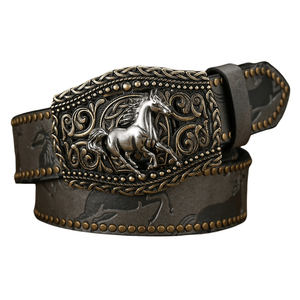 Vintage cowboybälte häst Grå / 120cm