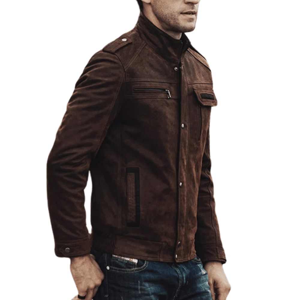 Vintage läder jacka herr Brun / XS