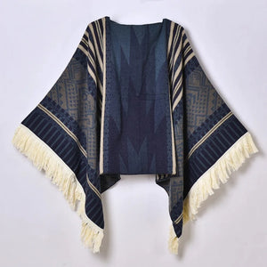 Vintage poncho Marinblå / One Size