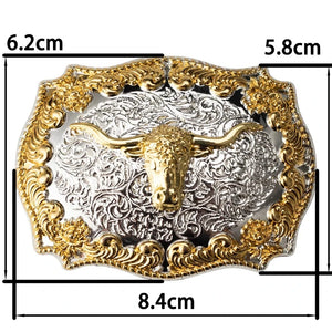 Western Bältesspänne Guld Silver Blommig Bakgrund Motiv