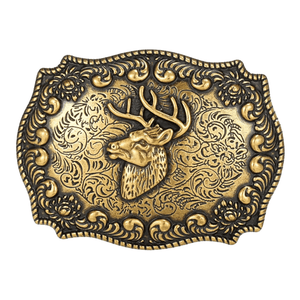 Western Bältesspännen Antik Guld Motiv Hjort