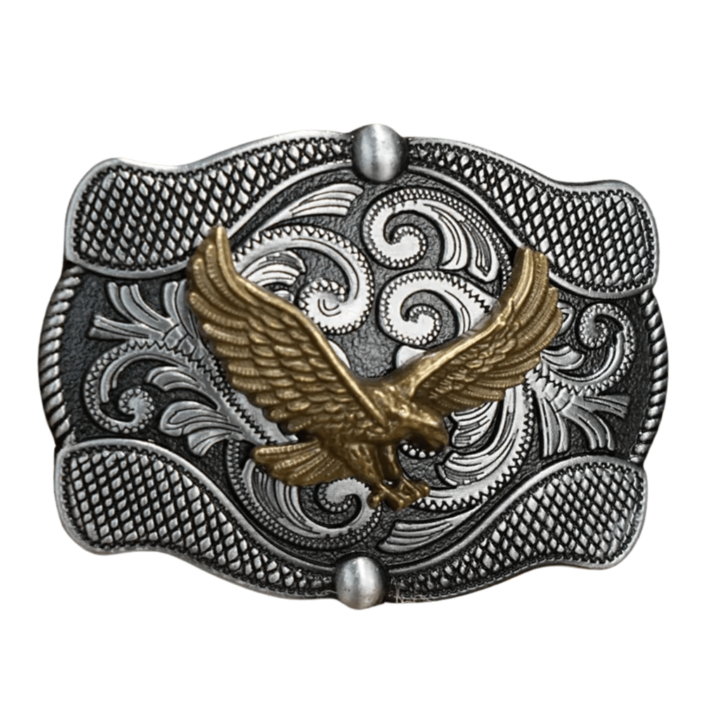 Western Bältesspännen Antik Guld Silver Samling Örn