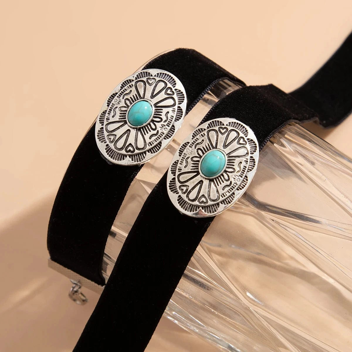 Western choker och armband set med turkos