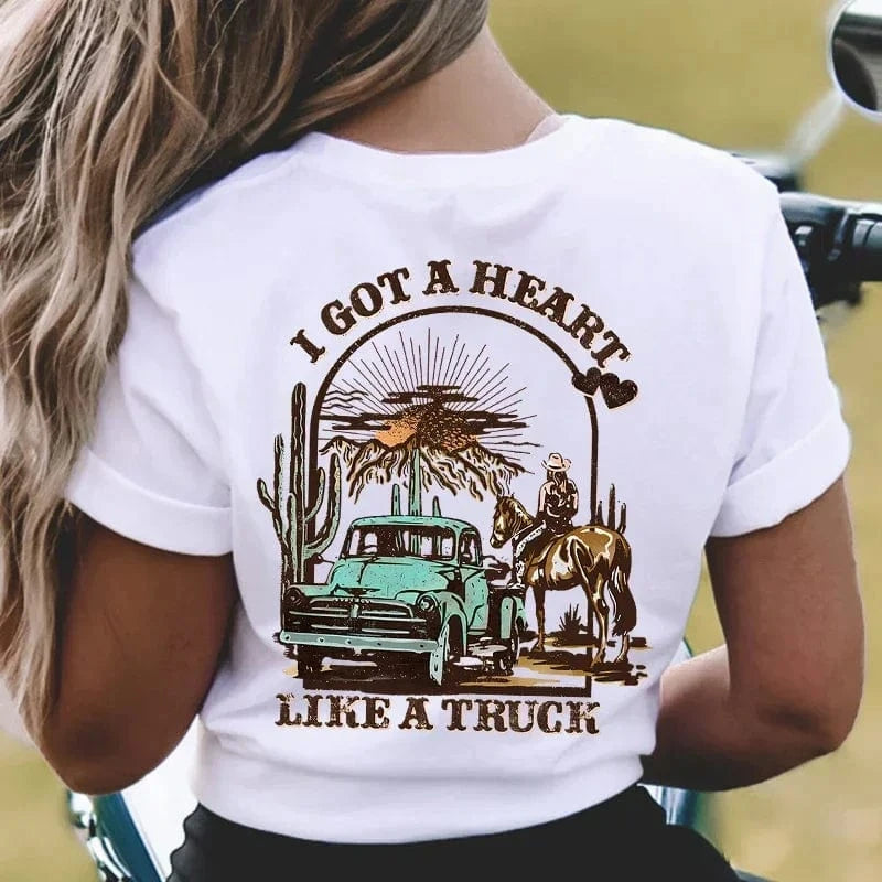 Western T-shirt för dam "I Got a Heart Like a Truck"