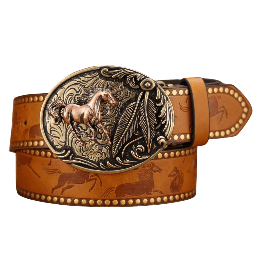 Westernbälte hästmotiv Kamel / 120cm