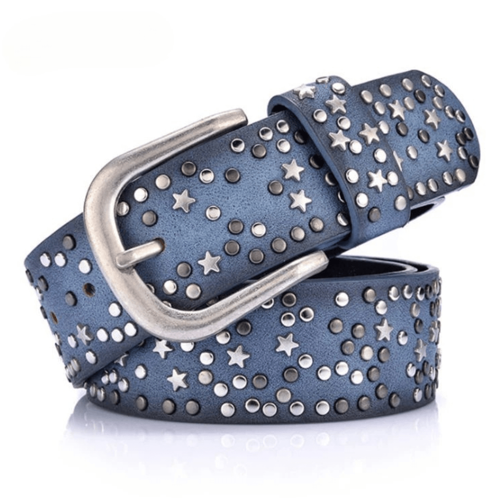 Westernbälte i läder med nitar i vintage-stil