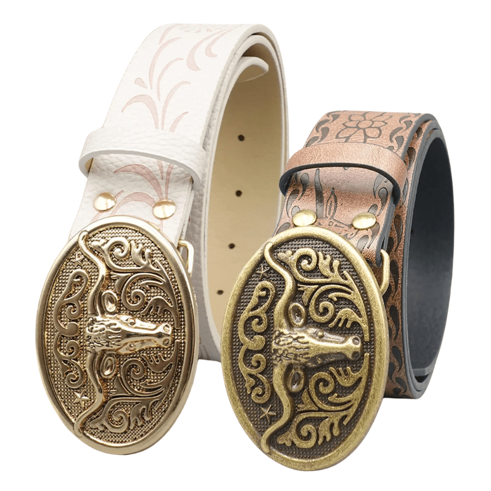 Westernbälte läder i med Oxhuvudsspänne