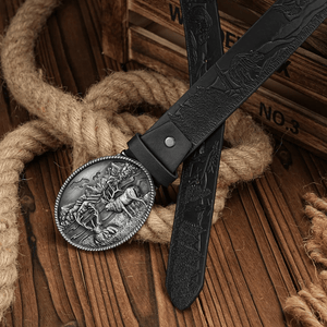 Westernbälte med silverhjortspänne