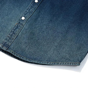Westernskjorta i tvättad denim