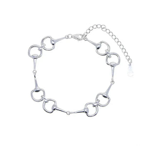 2025 New Arrived Charm Real 100% 925 Sterling Silver Horse Lover Jewelry Three Colors Snaffle Bit Pendant Silver Women Bracelets silver bracelet / 15with4cm