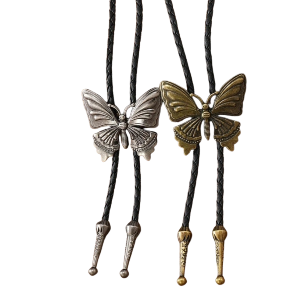 Bolo tie med fjäril i metall