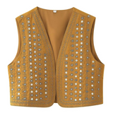 Broderad Väst Dam med Paljetter