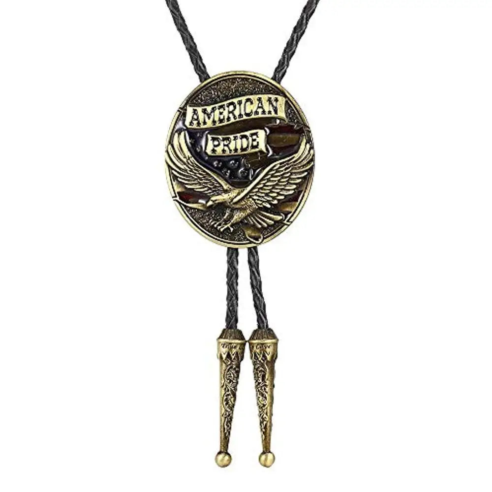 Bolo tie med örn och "American Pride"-emblem