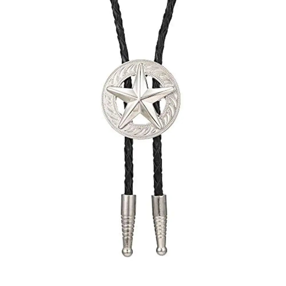 Bolo tie med pentagram i silver