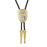 Bolo tie med tjurhuvud i guld och silver