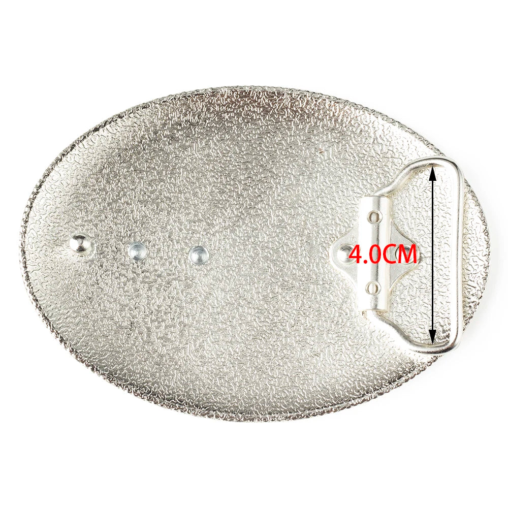 Oval Bältesspänne Guldhäst Silver Blommig Gravyr