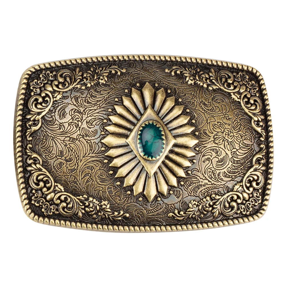 Bältespänne western turkos mönster vintage