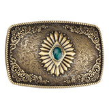 Bältespänne western turkos mönster vintage