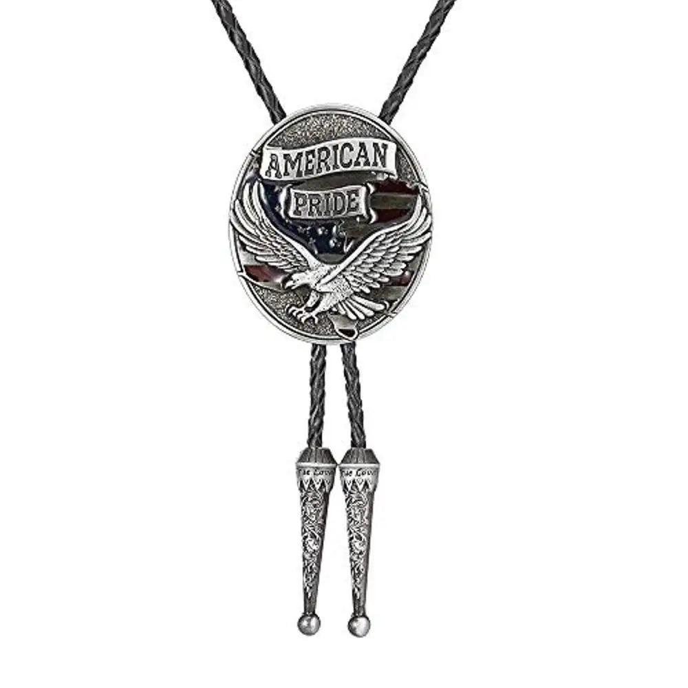 Bolo tie med örn och "American Pride"-emblem