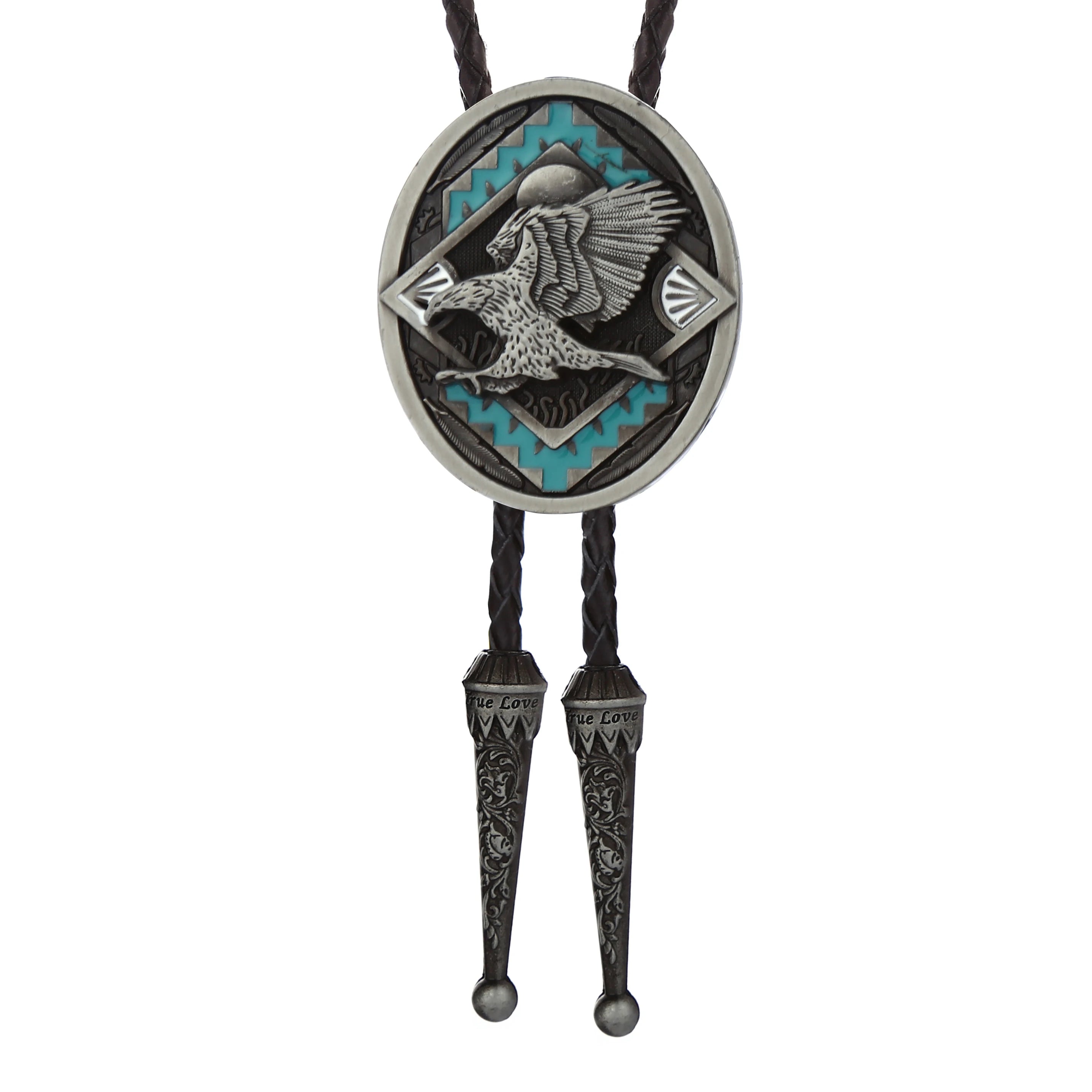 Bolo tie med örn och turkosdetaljer