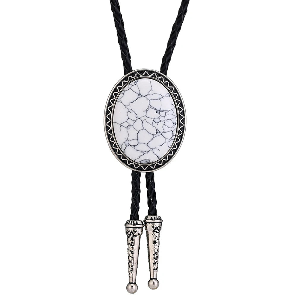 Bolo tie med oval ädelstensimitation