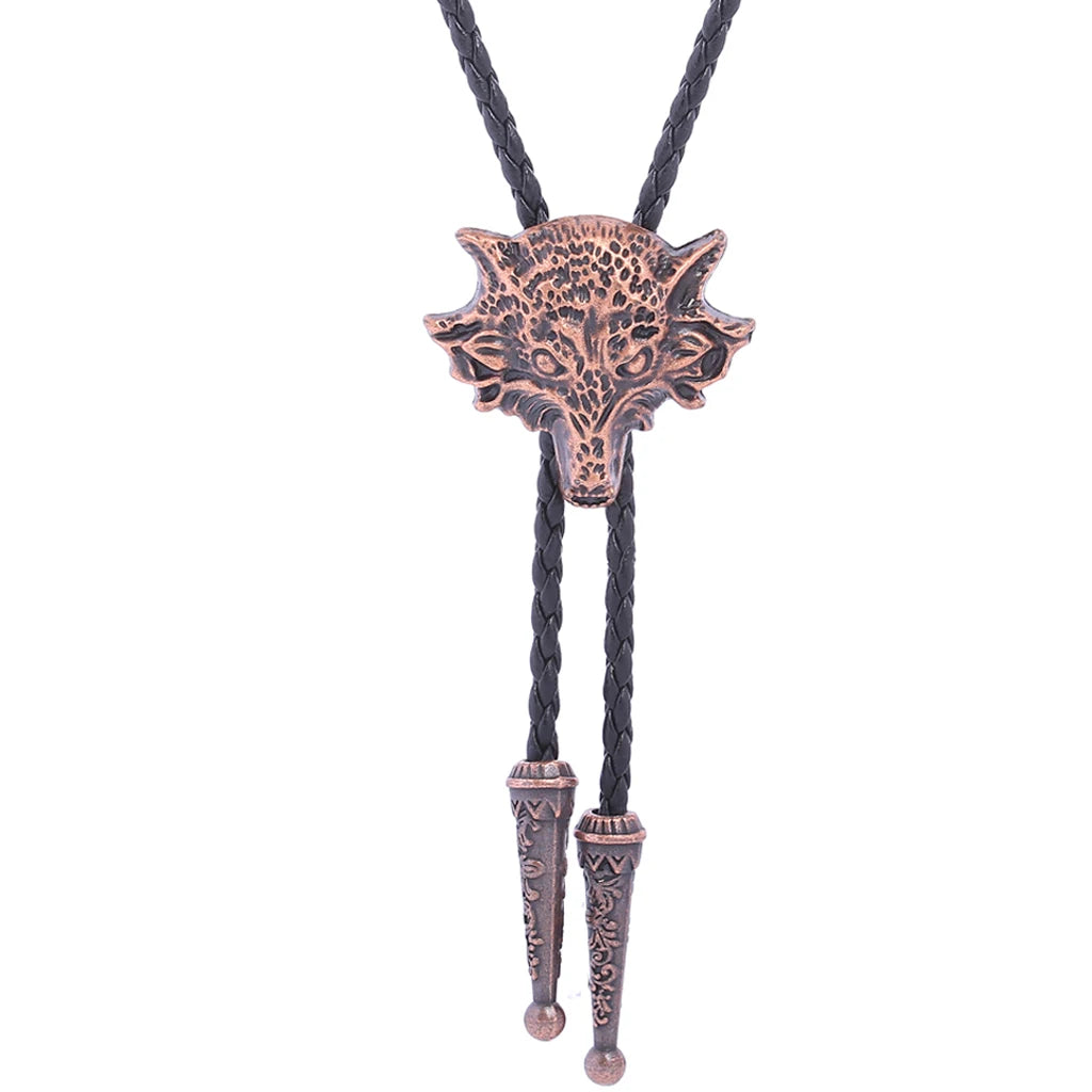 Bolo tie med 3D-varghuvud i metall