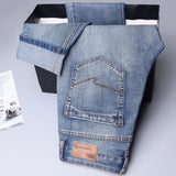 Slim fit stretchjeans för herr