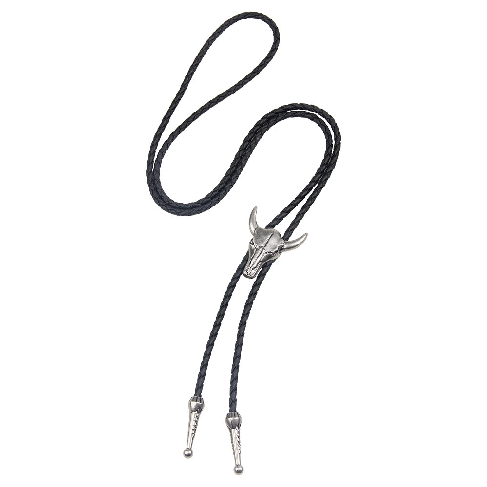 Bolo tie med tjurskalle i metall