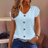 Blus med broderie anglaise