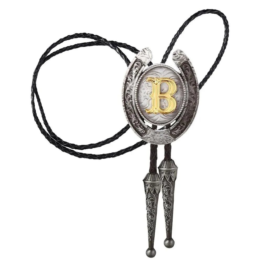 Bolo tie med bokstavsemblem A–Z