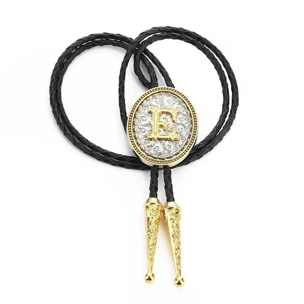 Bolo tie med initial A–Z i tvåtonad metall