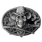 Bältesspänne cowboy dödskalle korsade gevär western stil