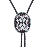 Bolo tie i justerbart läder med färgstarkt totemmönster