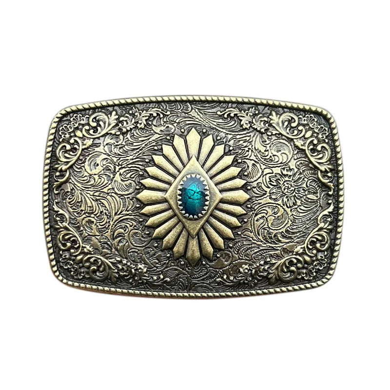 Bältesspänne celtisk stam western stil turkos sten